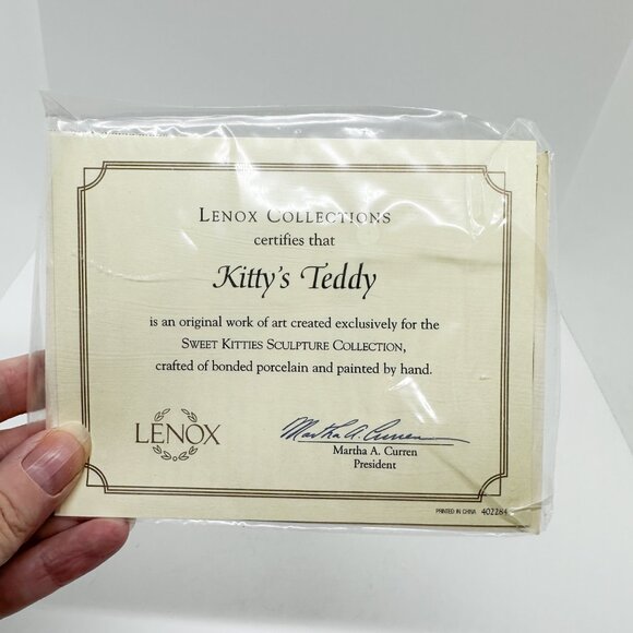 NIB Lenox 2005 Kitty's Teddy Orange Tabby Cat Bear Life Like Hand Painted Kids - Picture 8 of 8